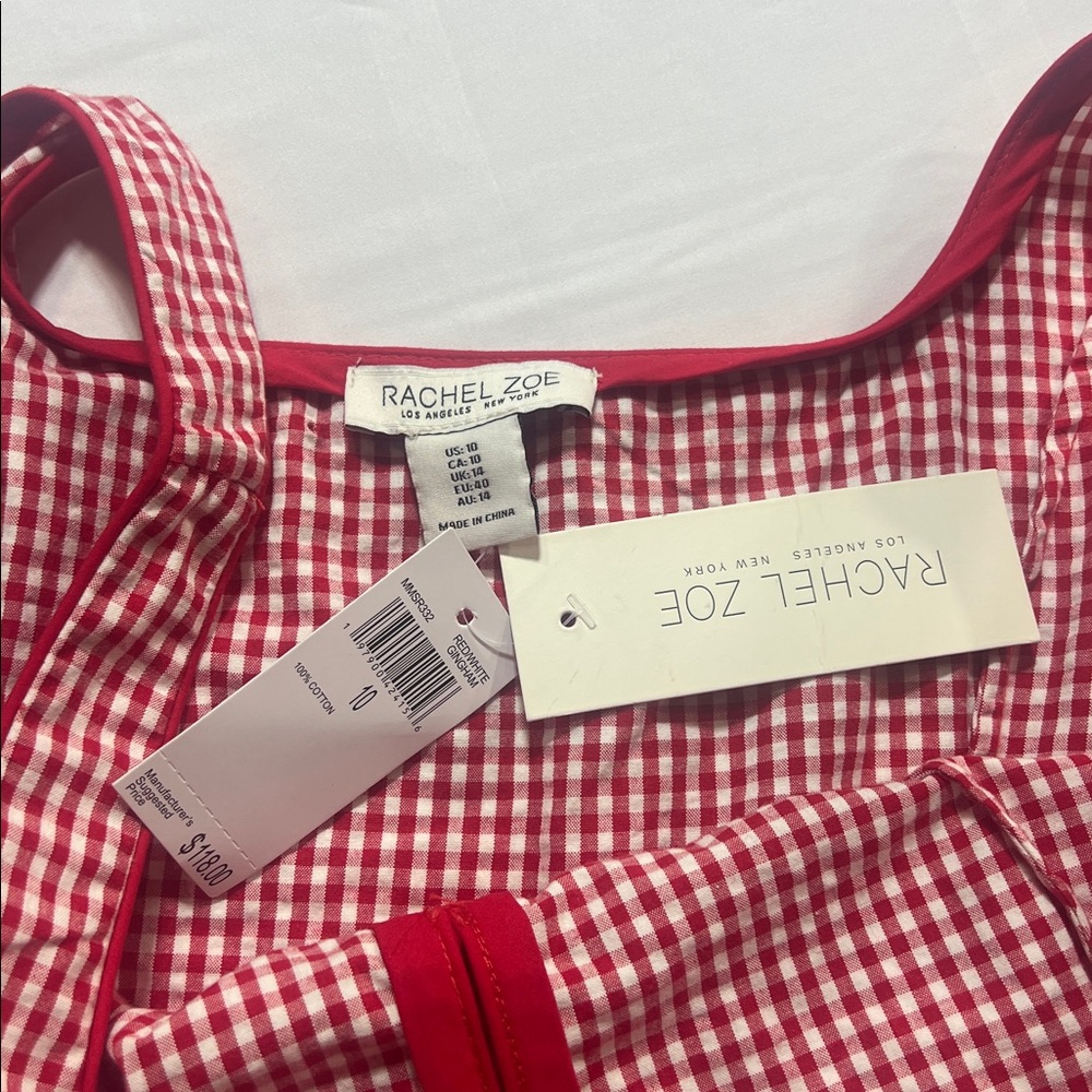 Rachel Zoe midi gingham sun dress size 10 NWT midi fit and flare - Picture 4 of 12